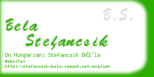 bela stefancsik business card